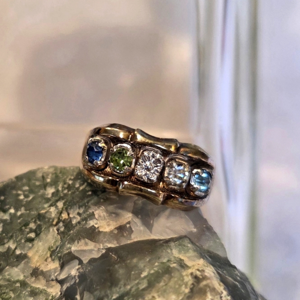 Sterling Multi-Stone Ring Size 6 - image 1